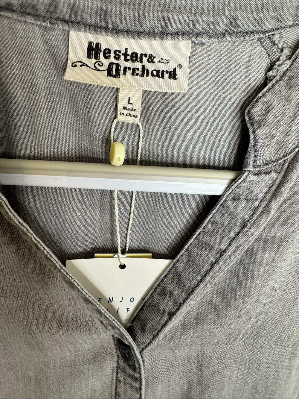 Hester &Orchard Gray Tencel Button Down - Picture 2 of 5